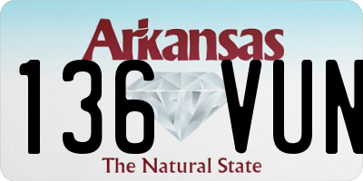 AR license plate 136VUN