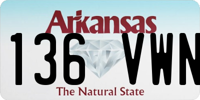 AR license plate 136VWN