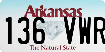 AR license plate 136VWR