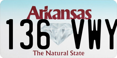 AR license plate 136VWY