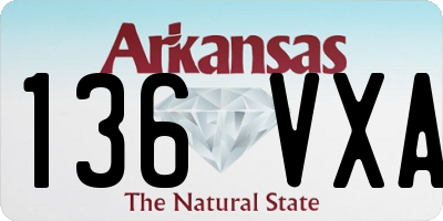 AR license plate 136VXA