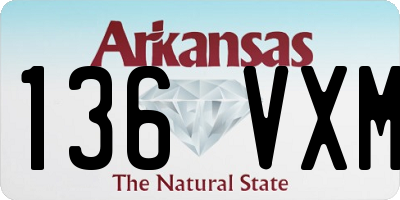 AR license plate 136VXM