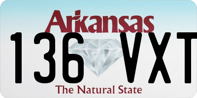 AR license plate 136VXT