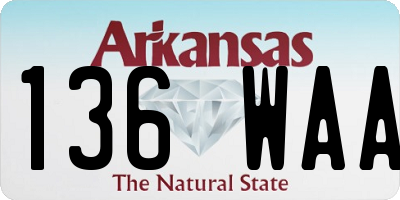 AR license plate 136WAA