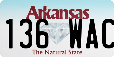 AR license plate 136WAC