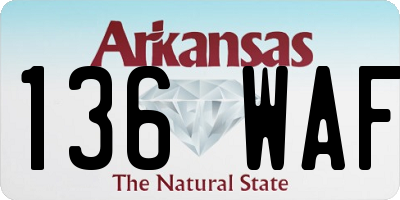 AR license plate 136WAF