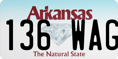 AR license plate 136WAG