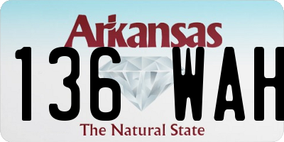 AR license plate 136WAH