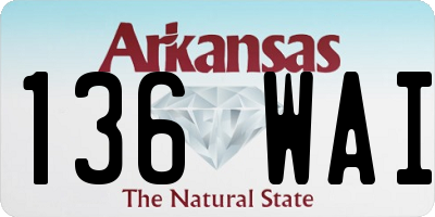 AR license plate 136WAI