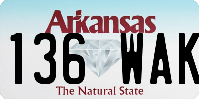 AR license plate 136WAK