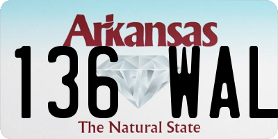 AR license plate 136WAL