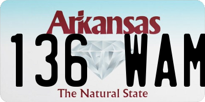 AR license plate 136WAM