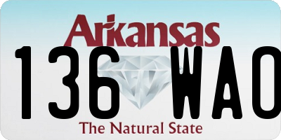 AR license plate 136WAO