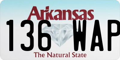 AR license plate 136WAP