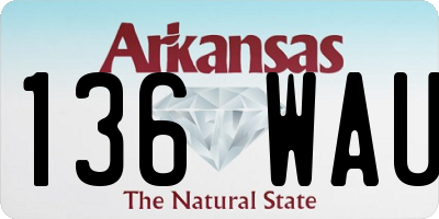 AR license plate 136WAU