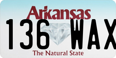 AR license plate 136WAX