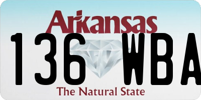 AR license plate 136WBA