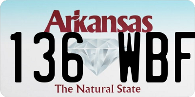 AR license plate 136WBF