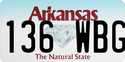 AR license plate 136WBG