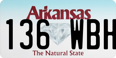 AR license plate 136WBH