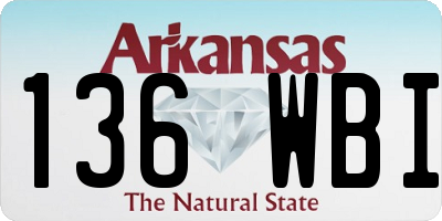 AR license plate 136WBI