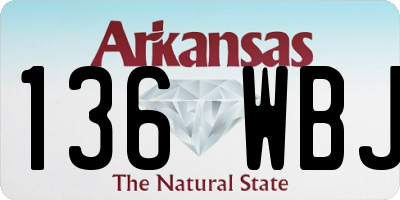 AR license plate 136WBJ