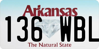 AR license plate 136WBL