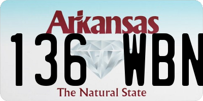 AR license plate 136WBN