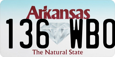 AR license plate 136WBO