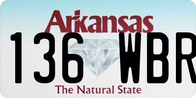 AR license plate 136WBR