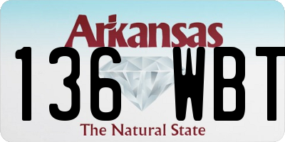 AR license plate 136WBT