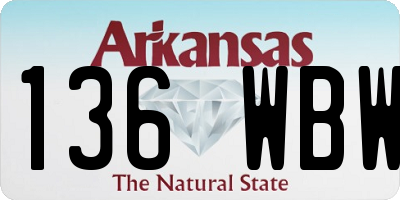 AR license plate 136WBW