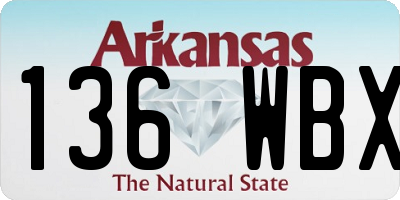 AR license plate 136WBX