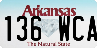 AR license plate 136WCA