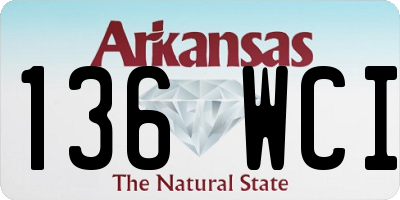 AR license plate 136WCI