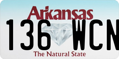 AR license plate 136WCN