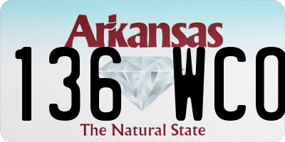 AR license plate 136WCO