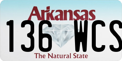 AR license plate 136WCS