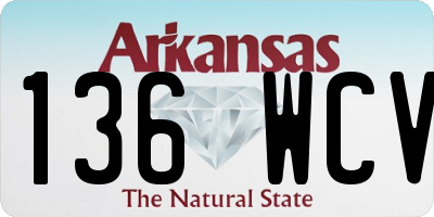 AR license plate 136WCV