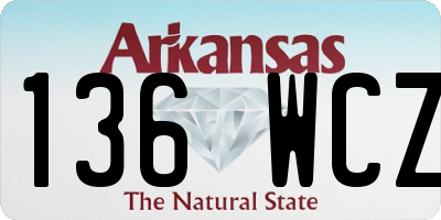 AR license plate 136WCZ