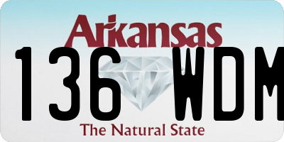 AR license plate 136WDM
