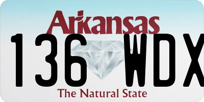 AR license plate 136WDX