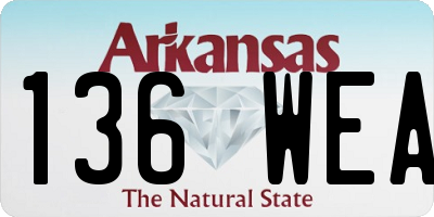 AR license plate 136WEA
