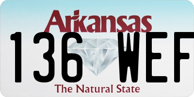 AR license plate 136WEF