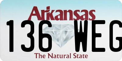 AR license plate 136WEG