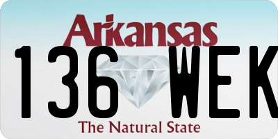 AR license plate 136WEK