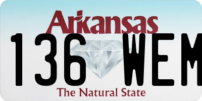 AR license plate 136WEM