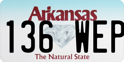 AR license plate 136WEP