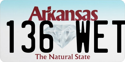 AR license plate 136WET