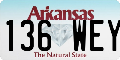 AR license plate 136WEY